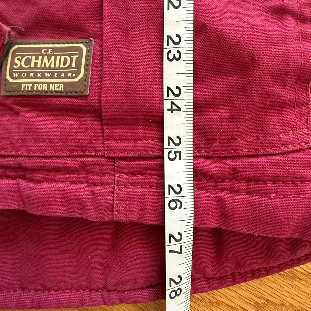 Women’s  C.E. SCHMIDT Workwear Medium Canvas Coat Barn Chore Quilted Hooded - Picture 11 of 12